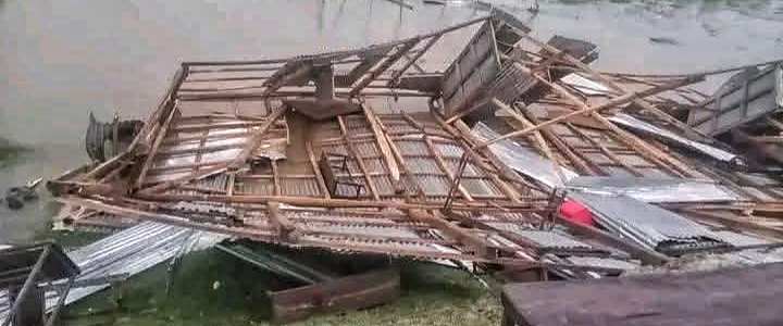 তজুমদ্দিনে কালবৈশাখীর ঝড়ে প্রাথমিক বিদ্যালয়ের ঘর লন্ডভন্ড